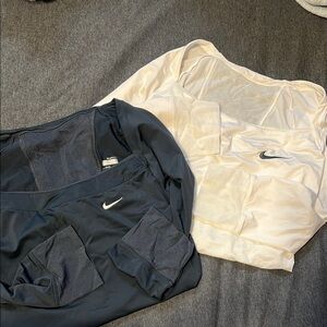 Nike Black and Cream 3/4 sleeve Tops
